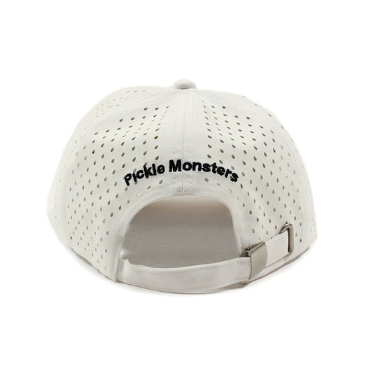 Sports Cap - 5 Panel Laser Perforated Hap - Adjustable -Embroidered with Pickle Monsters