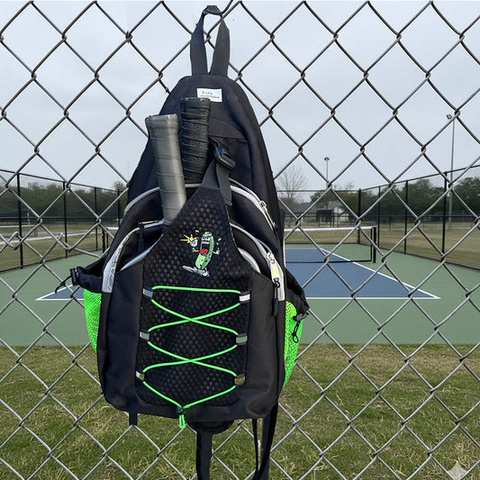 Pickle Monsters Pickleball Bag - Crossbody Sling Bag - Featuring Mr. Dill