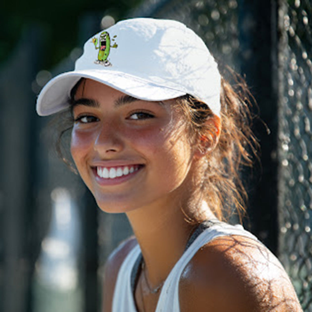 Pickle Monsters 6 Panel Baseball Hat - Adjustable Cotton Cap with Embroidered Pickle Monster Design