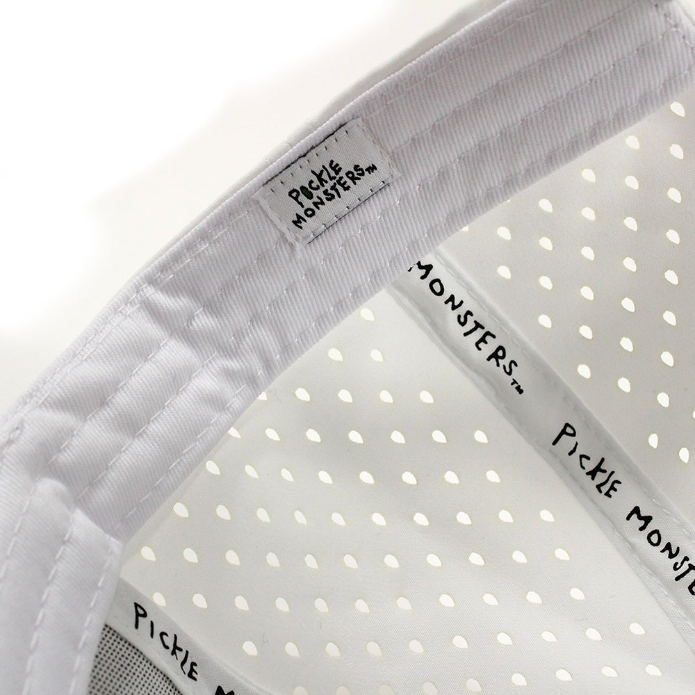 Pickle Monsters 5 Panel Sports Cap - Laser Perforated Panel - Performance Design - Embroidered