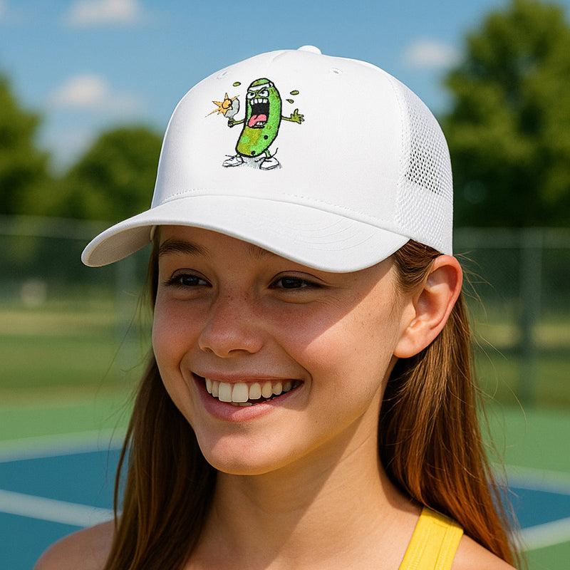 Pickle Monsters 5 Panel Sports Cap - Laser Perforated Panel - Performance Design - Embroidered