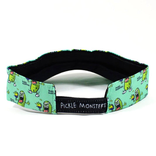 Pickle Monsters Adjustable Pickleball Visor - Adjustable One Size Fits All Sun Visor - Featuring the Dreaded Pickle Monster Crew