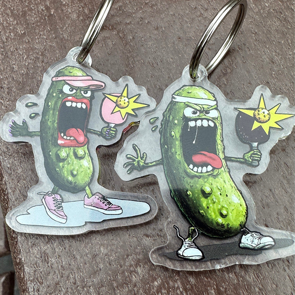 Pickle Monsters Pickleball Key Chains - Stylish Fun and Secure - Set of 2!