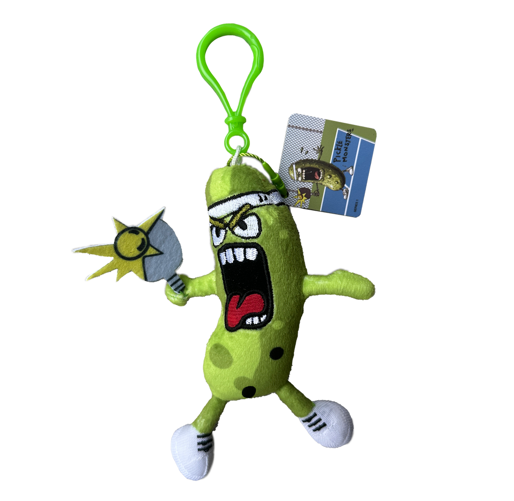 Plush Pickle Monster Bag Charm - Keychain - stuffed Pickleball doll