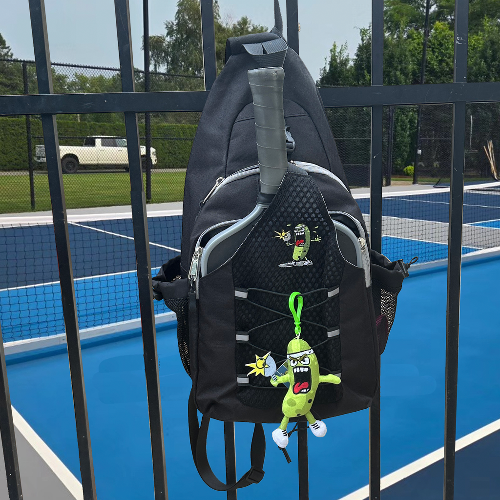 Plush Pickle Monster Bag Charm - Keychain - stuffed Pickleball doll