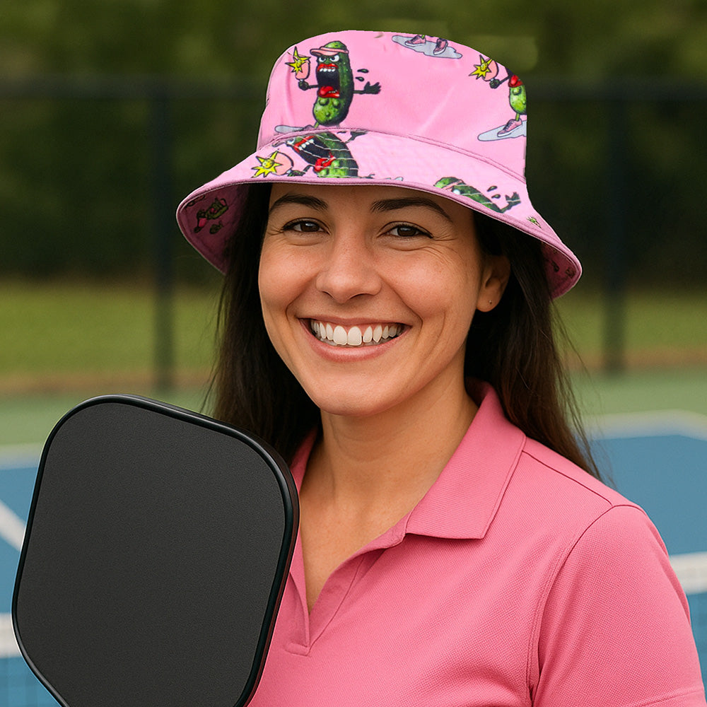 Pickle-Monsters Pickleball Bucket Hat Featuring the Dreaded Pickle-Monsters Crew- 3 sizes