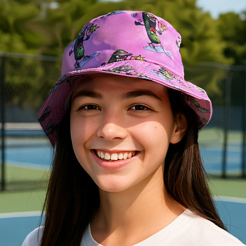 Pickle-Monsters Pickleball Bucket Hat Featuring the Dreaded Pickle-Monsters Crew- 3 sizes